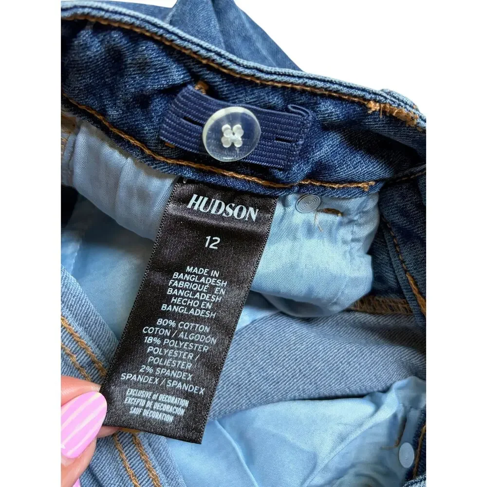 NWT Hudson Kids High-Rise Bermuda Jean Shorts (Medium Wash) - Size 12